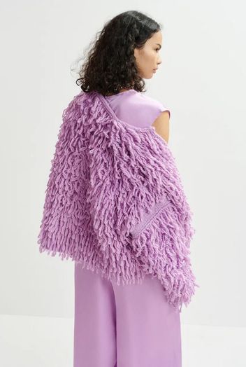 Lila oversized breiwerk in lusjessteek Hinwood Essentiel