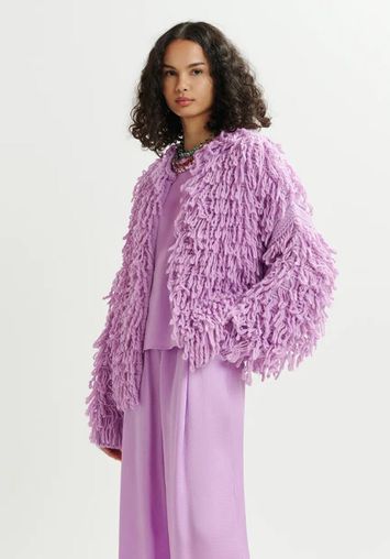 Lila oversized breiwerk in lusjessteek Hinwood Essentiel