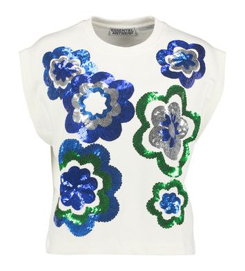 Witte mouwloze sweater met pailletten Hitalian Essentiel
