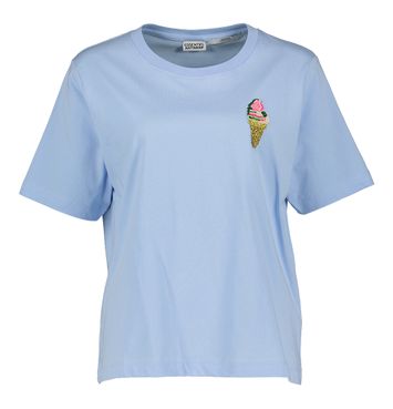Lichtblauwe t-shirt met ijsje in pailletten Hicecream Essentiel 