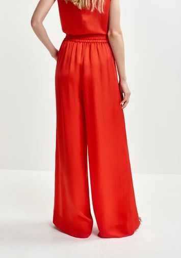 Rode broek met brede broekspijpen Hollusk Essentiel