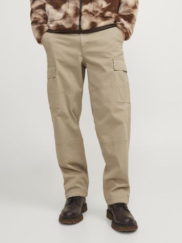 Beige cargo broek met zakken Jack & Jones