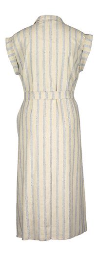 Beige mouwloze jurk met blauwe strepen Signe Nature