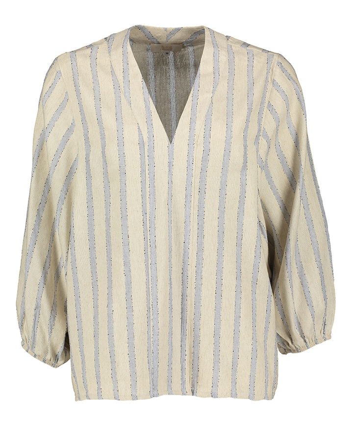 Beige bloes met blauwe strepen Signe Nature