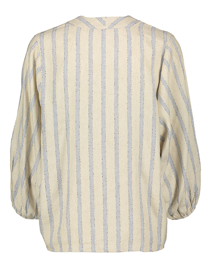 Beige bloes met blauwe strepen Signe Nature