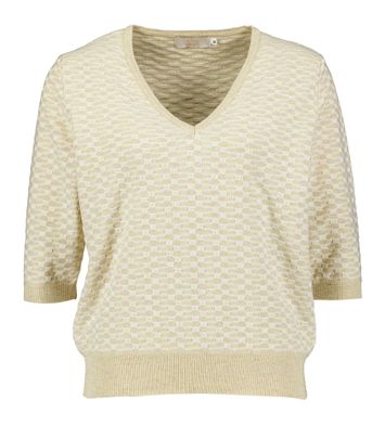 Beige t-shirt met v-hals Signe Nature