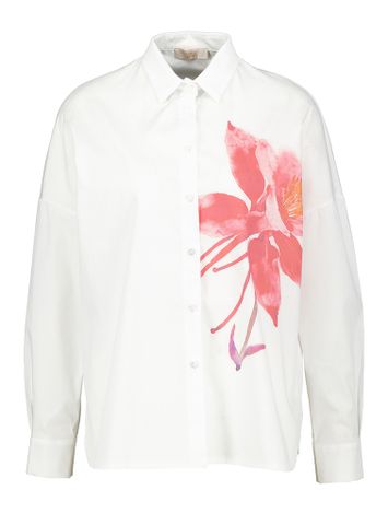 Witte katoenen blouse met bloemdetail Signe Nature