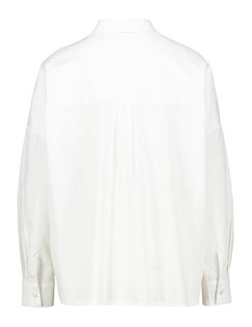Witte katoenen blouse met bloemdetail Signe Nature