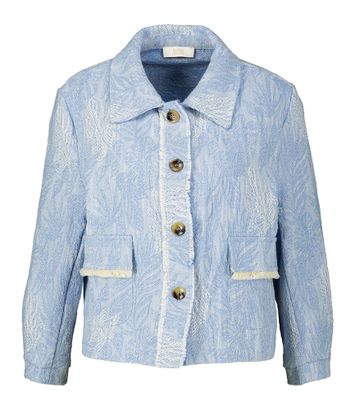 Jeansblauw jasje met Beige zachte print Signe Nature
