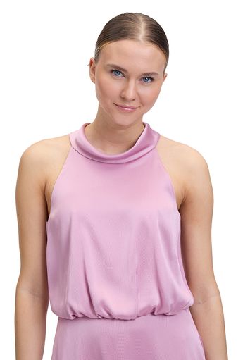 Oudroze glanzende jurk met halternek Vera Mont