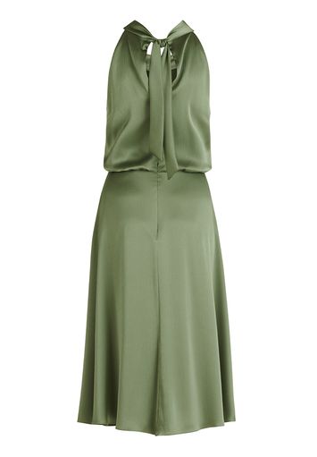 Groene glanzende jurk met halternek Vera Mont