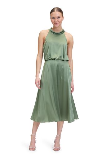Groene glanzende jurk met halternek Vera Mont
