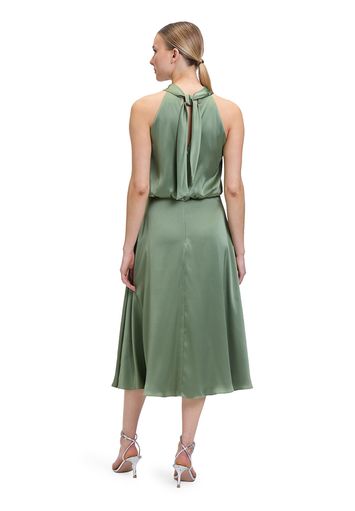 Groene glanzende jurk met halternek Vera Mont