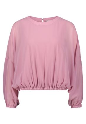 Vera Mont Oudroze cropped blouse met lange vlindermouwen