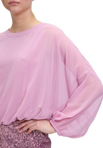 Oudroze cropped blouse met lange vlindermouwen Vera Mont