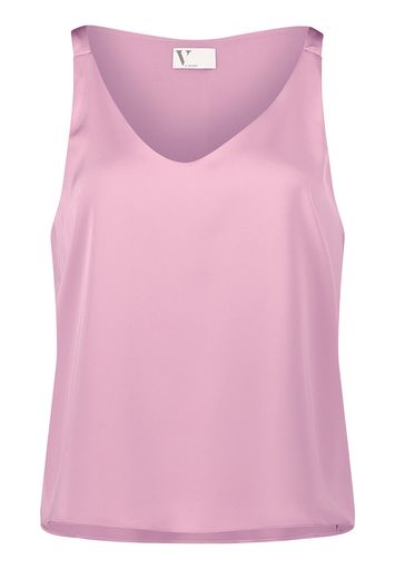 Oudroze glanzende top met V-hals Vera Mont