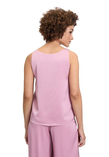 Oudroze glanzende top met V-hals Vera Mont