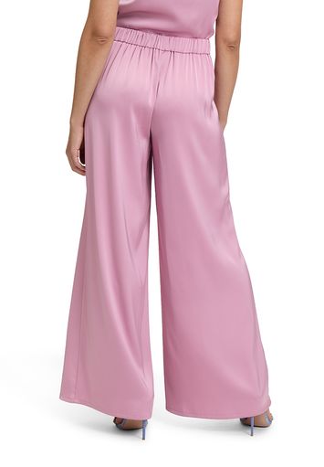 Oudroze glanzende losvallende broek Vera Mont