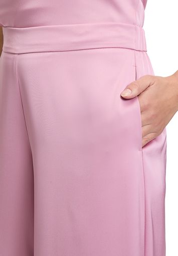 Oudroze glanzende losvallende broek Vera Mont