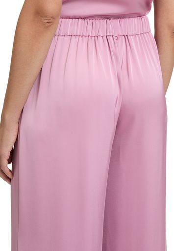 Oudroze glanzende losvallende broek Vera Mont