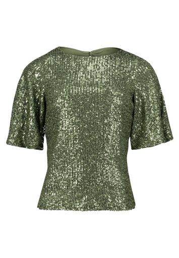 Groene t-shirt in pailletten met korte mouwen en ronde hals Vera Mont