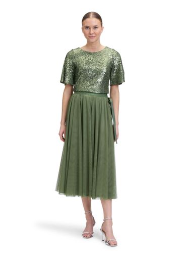 Groene t-shirt in pailletten met korte mouwen en ronde hals Vera Mont