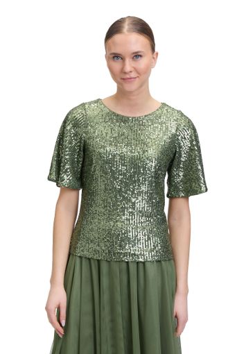 Groene t-shirt in pailletten met korte mouwen en ronde hals Vera Mont