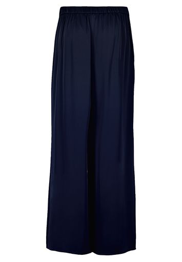 Donkerblauwe glanzende losvallende broek Vera Mont
