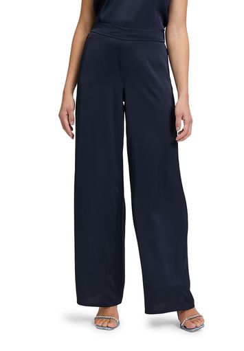 Donkerblauwe glanzende losvallende broek Vera Mont