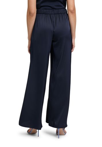 Donkerblauwe glanzende losvallende broek Vera Mont