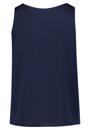 Donkerblauwe glanzende top met V-hals Vera Mont