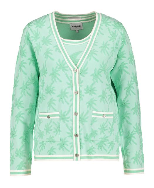Groene cardigan en top in 2-delig set Leo & Ugo