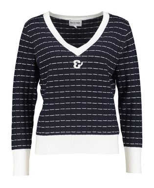 Leo & Ugo Blauw wit gestreepte pull met kabel