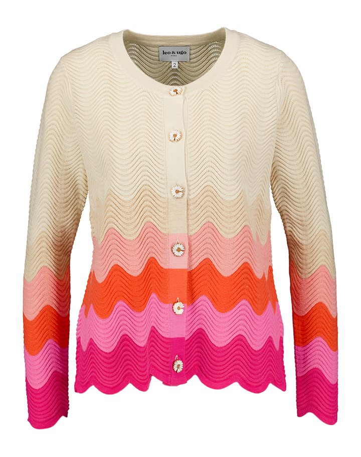 Multicolor gilet met gekleurde strepen Leo & Ugo 