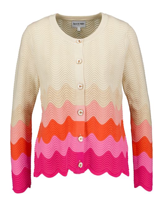 Multicolor gilet met gekleurde strepen Leo & Ugo