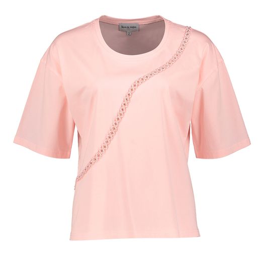 Roze t-shirt met pailetten Tea Leo & Ugo