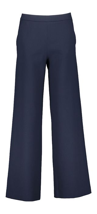 Donkerblauwe gekelde broek Palina Long Raphaello Rossi