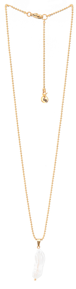 Ketting met rechthoek hanger van parelmoer Ellen Beekmans