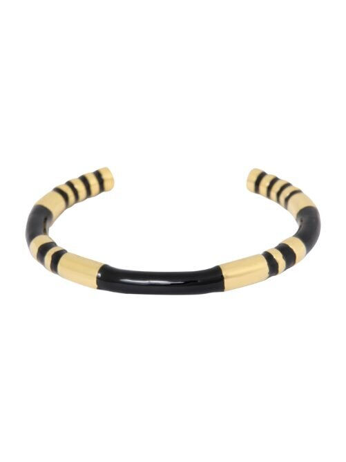 Vergulde bangle met zwarte emaille Ellen Beekmans