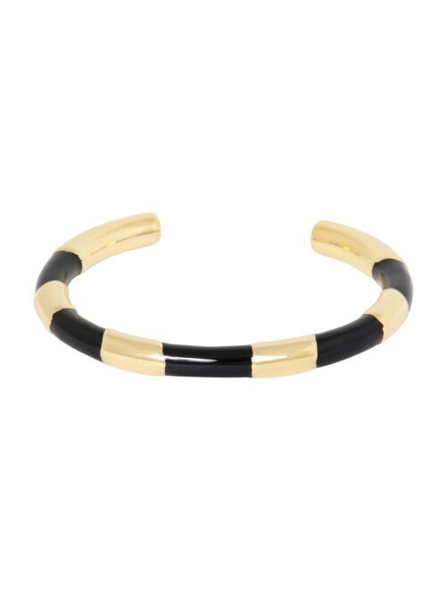 Vergulde bangle met zwarte emaille Ellen Beekmans