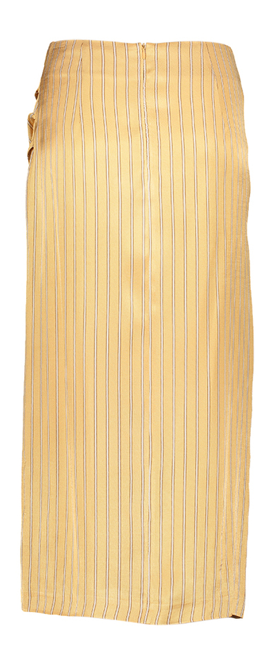 Gele gestreepte rok met split vooraan March 23