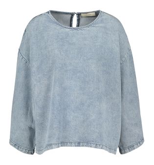 March 23 Blauwe bloes met wijde mouw in jeans look Mapimi