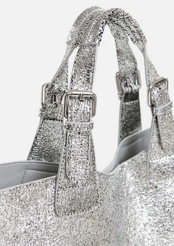 Metallic zilveren shopper Hurry Essentiel
