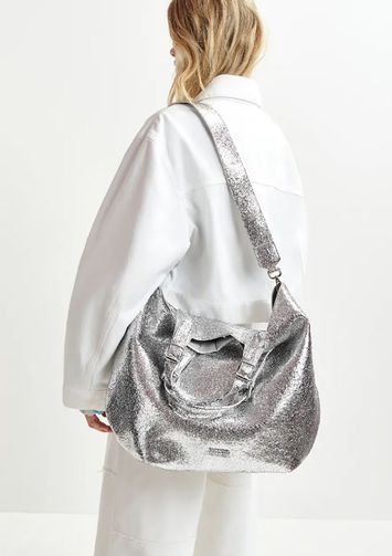 Metallic zilveren shopper Hurry Essentiel