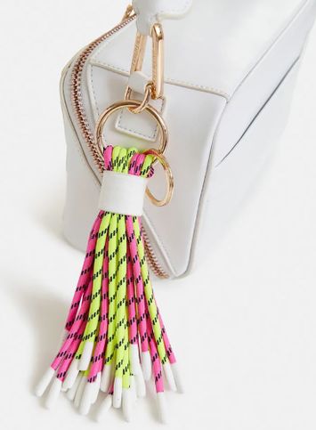 Sleutelhanger met roze en gele kwast Hunfair Essentiel