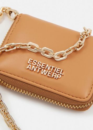 Bruine portefeuille met verwijderbare ketting Holder Essentiel