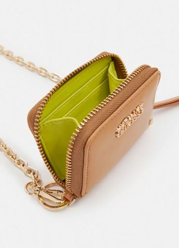 Bruine portefeuille met verwijderbare ketting Holder Essentiel