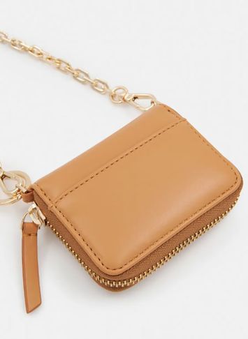 Bruine portefeuille met verwijderbare ketting Holder Essentiel