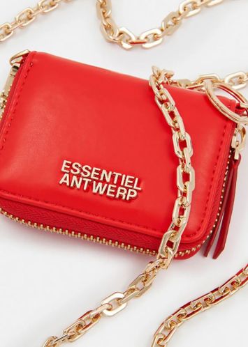 Rode portefeuille met verwijderbare ketting Holder Essentiel