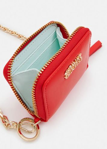 Rode portefeuille met verwijderbare ketting Holder Essentiel